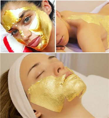Gullblaðapappír, það eru góðar vörur fyrir húðvörur, lúxusskreytingarverkefni.